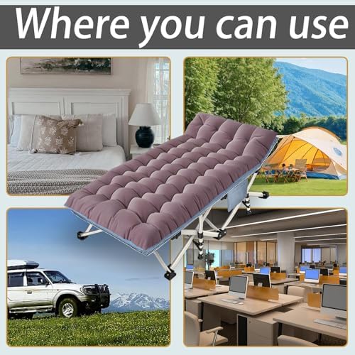Oversize Camping Cot Extra Wide 32" Cots for Sleeping with Comfortable Mattress for Adults XXL Cots for Camping Folding Camping Bed Heavy Duty Guest Bed with Carry Bag for Indoor Outdoor Easy Setup