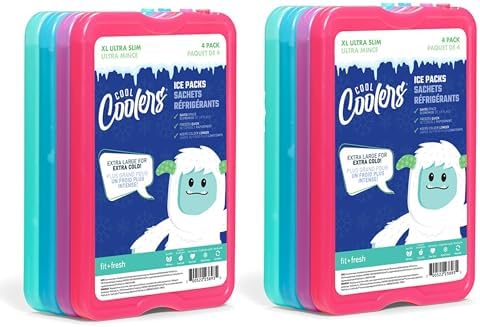 Cool Coolers by Fit + Fresh Slim Compact Reusable XL Ice Pack, Perfect for Lunch Boxes, Coolers, and Beach Bags