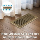 Floor Register 6 x 14 Inch 2 Pack, Floor Vent Covers for Home Floor, Sidewall, Premium Finish Register Vent Covers with Easy Adjust Air Supply Lever, Brown