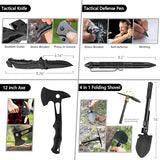 Emergency Survival Kit, 151 Pcs Survival Gear First Aid Kit, Outdoor Trauma Bag with Tactical Flashlight Knife Pliers Pen Blanket Bracelets Compass for Camping Earthquake or Adventures