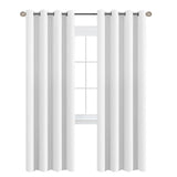 H.VERSAILTEX White Curtains for Bedroom Pure White Curtain 96 inches Long for Christmas Thermal Insulated Window Treatment Panel/Drape for Living Room, White, One Panel, Grommet Top, 52" W x 96" L