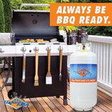 Flame King YSN401a 40 Pound Steel Propane Tank Cylinder with Overflow Protection Device Valve,White