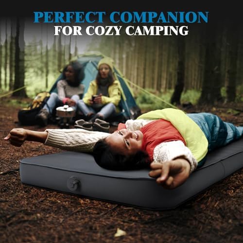 Hikenture 4 INCH Thick Self Inflating Sleeping Pad with 9.5 R Value, Comfort Plus Camping Mattress with Pump Sack, Inflatable Foam Insulated Camping Pad, Portable Camping Mat for 4-Season