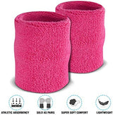 Suddora Arm Sweatbands, Absorbent and Breathable Thick Cotton Bands for Working Out, Gymnastics, Basketball, Tennis, and Football, Multiuse 4-inch Wristbands for Costumes and Cosplay