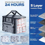 Maelstrom Soft Sided Cooler Bag, 30/40 Can Collapsible Insulated Ice Chest, Large Leakproof Camping & Travel Cooler for Kayaking & Beach