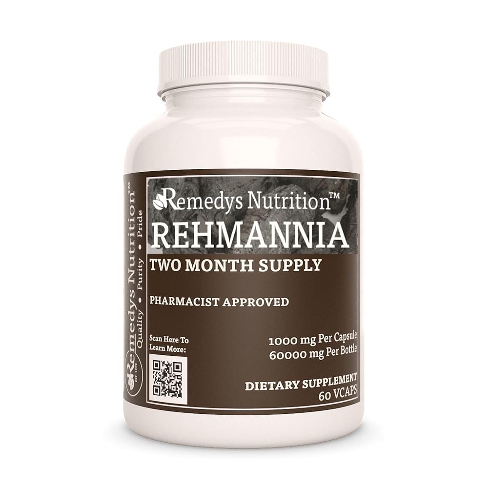 Remedy's nutrition Rehmannia Root - 1,000 mg, 60 Vegan Capsules Herbal Dietary Supplement - 2 Month Supply