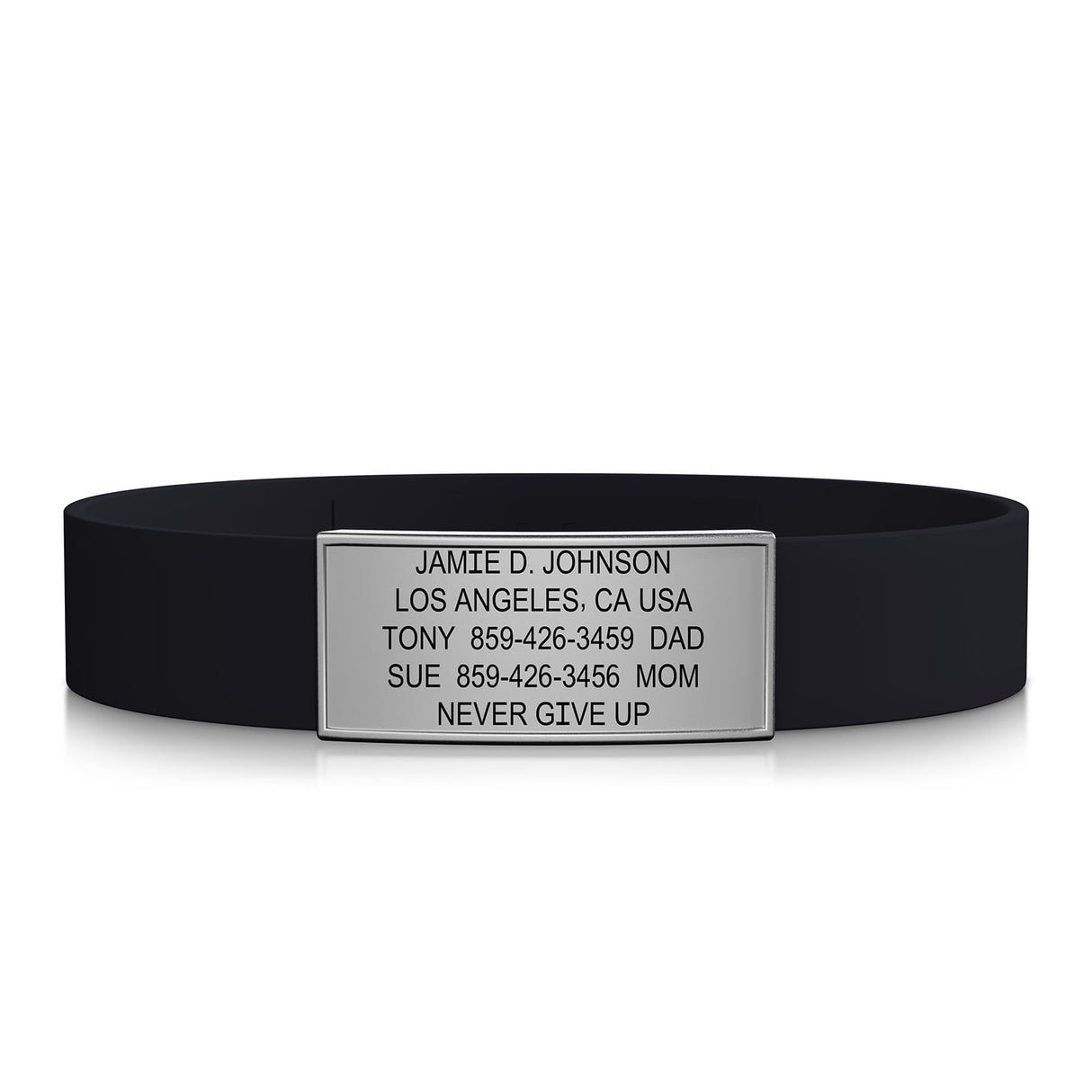 ROAD iD Silicone Medical ID Bracelet for Men and Women | Stretchable and Comfy Silicone Emergency Bracelets w/Identification & Medical Information for Athletes & Travelers (13mm Wide)