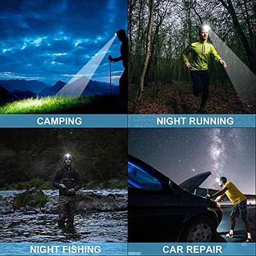 BUD K LED Headlamp USB Rechargeable, Head Lamp XHP70 Super Bright 6000 High Lumen with 5 Modes, Batteries Included, Zoomable, Waterproof Headlight for Camping Hunting Running Fishing Biking