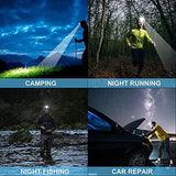 BUD K LED Headlamp USB Rechargeable, Head Lamp XHP70 Super Bright 6000 High Lumen with 5 Modes, Batteries Included, Zoomable, Waterproof Headlight for Camping Hunting Running Fishing Biking