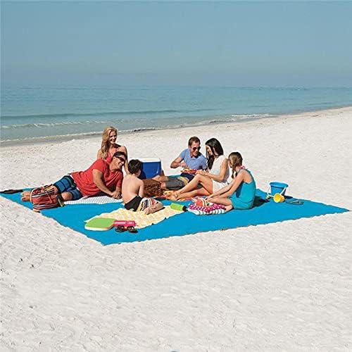 Lopie Sand Proof Blanket Sand Free Lightweight Compact Large Beach Towel Mat Fast Dry Waterproof Easy Clean Ultra Portable Blanket (Blue, 79-79)