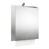 Paper Towel Dispenser Wall Mount, Brushed Stainless Steel Commercial Paper Towel Holder with Lock for Multifold/Trifold Towels, Large Capacity for Bathrooms & Public Places