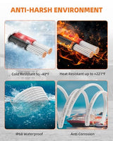 8 Gauge Marine Wire, 8/2 Duplex Marine Grade Cable, IP68 Waterproof/Oxygen-Free Tinned Copper Stranded PVC 8 AWG Wire for Boat, Automotive, RV, Solar, LED Strips (30FT/9M)