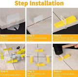 DGSL Tile Leveling System with Plier - 1200-Piece Spacers Clips and 300-Piece Reusable Wedges Tools Set for Stone Installation 1/8 Inch