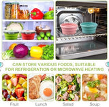 Suclain 4 Pcs Camping Bowl with Lid Collapsible Silicone Lunch Box Salad Bowl Expandable Food Storage Container Folding Travel Container for Hiking Camping(Red, Pink, Blue, Green,12 oz)