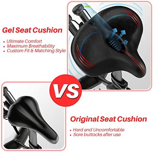 Oversized Bike Seat for Peloton Bike & Bike+, Comfort Seat Cushion Compatible with Peloton, Road or Exercise Bikes, Bicycle Wide Saddle Replacement for Men & Women, Accessories for Peloton