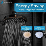 SparkPod Shower Head - High Pressure Rain - Premium Quality Luxury Design - 1-Min Install - Easy Clean Adjustable Replacement for Your Bathroom Shower Heads (Vintage Oil Rubbed Bronze, 8 Inch Round)
