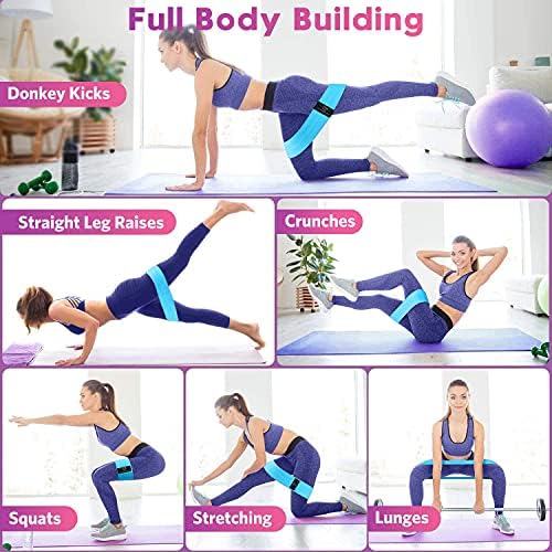 Renoj Resistance Bands, Exercise Workout Bands for Women and Men, 3 Set of Stretch Bands for Booty Legs for Yoga Starter, Pilates Flexbands