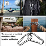 Carabiner 3 Inch Spring Snap Hook, 16pcs M8 5/16 Inch Spring Snap Hook Quick Link for Camping Hiking, 500LBS Holding Capacity Heavy Duty Steel Carabiner Clip Buckle for Hammock Swing Fitness