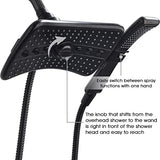 BRIGHT SHOWERS Four Spray Settings Shower Head Set Oil Rubbed Bronze and Black Finishing with 60" Long Stainless Steel Shower Hose