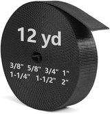 Heavy Duty Nylon Webbing Strap 12 Yards, Heavyweight Nylon Straps, Flat Webbing Strapping for Outdoor DIY Gear Repair