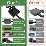 Gutter Downspout Extensions Big Kit, Catch Basin + 2pcs Pipes, Low Profile Downspout Extender - Each Flexible Pipe is 8.2ft - can be Connected into a Whole. Protect Foundation.(Black)