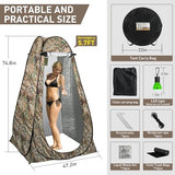 Portable Camping Toilet with Pop-Up Privacy Tent, 12-inch Toilet Seat, Outdoor Portable Folding Toilet Potty for Adults Load Capacity of 400 Lbs, LED-Light Camping Bathroom