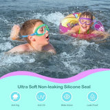 Seago Swim Goggles 2 Pack Anti-Fog Anti-UV Wide View Swimming Goggles for Kids 3-15