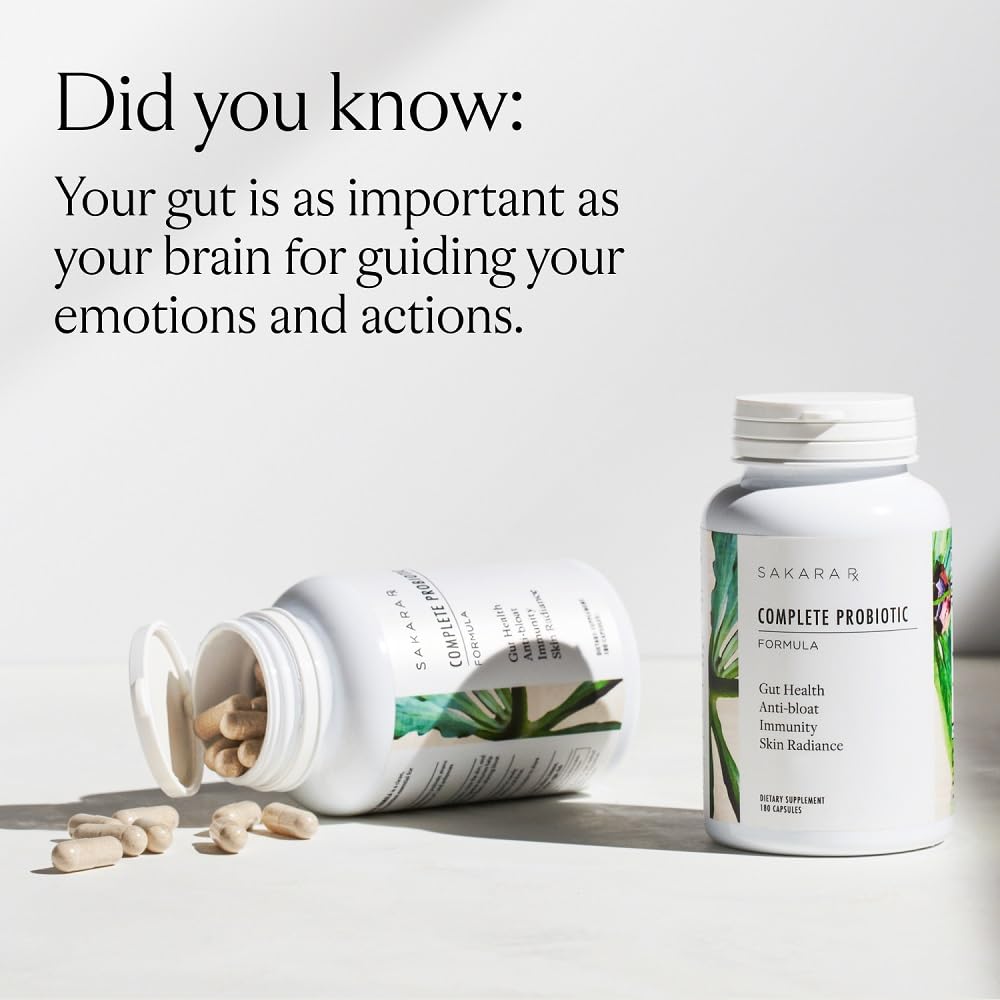 SAKARA Complete Probiotic, 180 Capsules - Probiotics for Women Digestive Health, Gut Health Pre and Probiotics for Women, Prebiotics and Probiotics