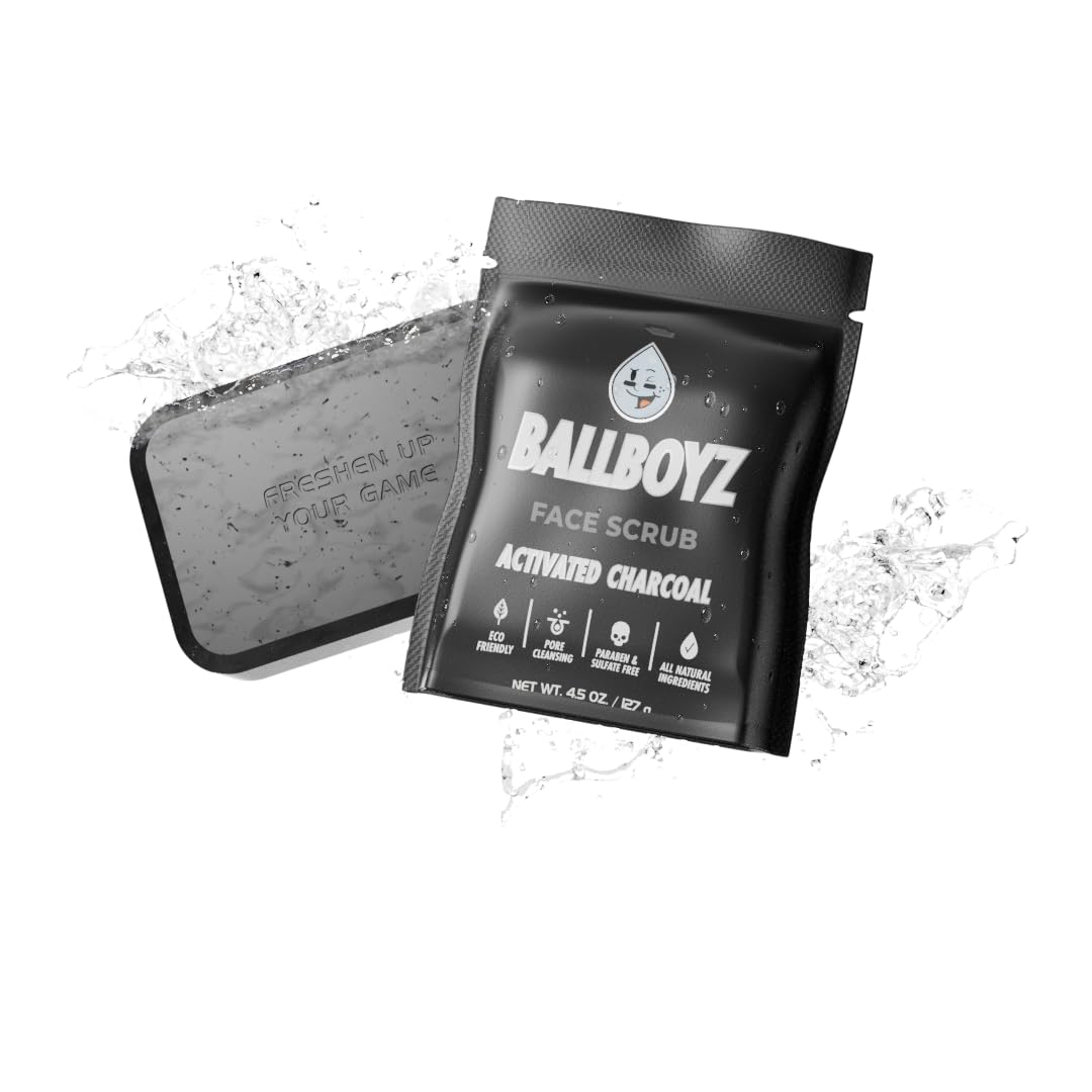 Ballboyz Soap: Face Scrub 3-Pack - Variety Pack (Activated Charcoal, Coconut Cove, Lemonade) Natural and Powerful Cleansing for Athletes