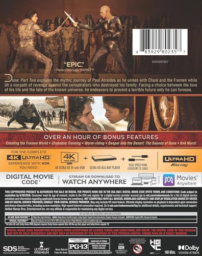 Dune: Part Two (4K Ultra HD + Digital) [4K UHD]