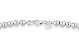 Miabella 925 Sterling Silver Italian Handmade 4mm Bead Ball Strand Chain Bracelet for Women, Made in Italy (7.50 Inches)