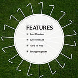 Tent Stakes Heavy Duty Metal, Galvanized Rust-Free Yard Stakes, Garden Edging Fence Hook | Tent Stakes Metal for Outdoor Camping, Tent Garden Stakes for Gardening & Canopies, Tent Pegs - by Ram-Pro