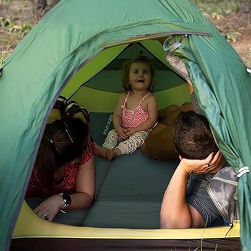 INVOKER 3.15" Self Inflating Camping Sleeping Pad, Ultra-Thick Elasticity Foam Fast Inflating 4-Season Insulated Durable Camping Mat Air Mattress with Pillow, for Tent, Car, Camping, Traveling, Green