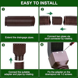 2 Pack Rain Gutter Downspout Extensions, Upgraded Flexible Drain Downspout Extender, Rainwater Drainage Diverter with Mini Connector, Extendable from 20 to 127 Inches