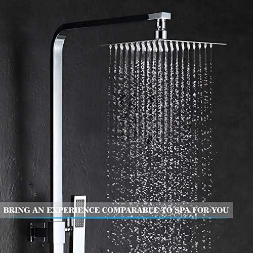 Voolan Rain Shower head, High Pressure Shower Head Made of 304 Stainless Steel, Relaxed Shower Experience Even at Low Water Flow and Pressure (8" Chrome)