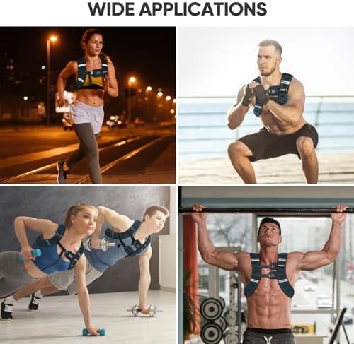 APEXUP Weighted Vest with 5lbs/10lbs/15lbs/20lbs/25lbs/30lbs Weights and Reflective Stripe, Weight Vest Men Women for Workout, Strength Training, Running