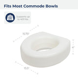 AquaSense 770-610 4 Inch Portable Raised Toilet Seat Riser, Elevated Toilet Seat for Seniors