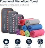 BAGAIL Camping Towel with EVA Case, Compact & Ultra Soft Microfiber Travel Towel - Super Absorbent & Lightweight Quick Dry Towels for Sports, Beach, Gym, Backpacking, Hiking and Yoga