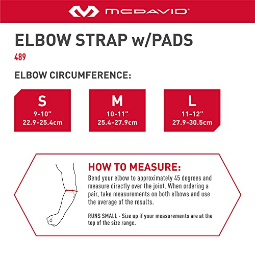 McDavid Tennis Pickleball Elbow Brace for Men & Women, Tendonitis Elbow Brace & Strap Golfers Elbow Brace Counterforce Band for Tendon Pain Relief & Support for Forearm