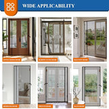 MAGZO Magnetic Screen Door Mesh 32'' x 80'', 2025 Model, Reversible Left Right Offset Opening, Polyester Material Scratch-Proof, Pet Friendly, Keep Open Straps, 52 Powerful Magnets, Easy Install, Grey