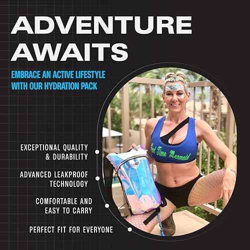 Sojourner Rave Hydration Pack - Hydration Backpack - Hydropack with 2L Bladder - Water Backpack for Festivals, Hiking, Running, Biking and More