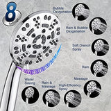 Cobbe High Pressure 8 Functions Shower Head with handheld - Powerful Detachable Shower Head Set for Low Water Pressure - Tool-less 1-Min Installation, Extra Long 60" Stainless Steel Hose (Chrome)