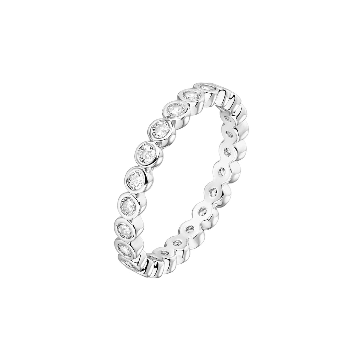 PAVOI White Gold Cubic Zirconia Love Ring for Women