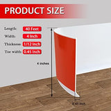 FONUNO Vinyl Wall Base Baseboard Molding Trim 4" Flexible Self Adhesive Rubber Wall Base Moulding Trim Peel and Stick Design, 4 Inch x 40 Feet, White