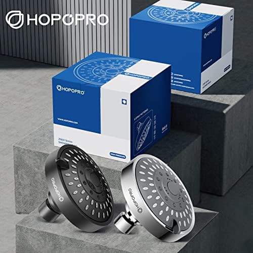 HOPOPRO 5-Mode High Pressure Shower Head - The Washington Post, NBC News, Today TV Show Recommended - High Flow Fixed Showerheads (4 Inch Matte Black)