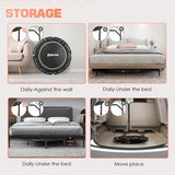 BCAN 450/550 LBS Foldable Mini Trampoline, 40"/48" Adult Fitness Trampoline with Bungees, U Shape Adjustable Foam Handle, Stable & Quiet Exercise Rebounder,Indoor/Outdoor Workout