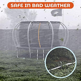 Happin® Ultra Strong Trampoline Stakes Anchors High Wind, Ground Anchors Heavy Duty, Trampoline Tie Down Anchor Kit, Ground Stakes Galvanized Steel, Trampoline Accessories, U Shaped (8 Pack, Silver)