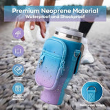linmaya Water Bottle Carrier Bag with Phone Pocket for Stanley Cup 40/30oz,Insulated Neoprene Water Bottle Holder Cross-boday Bag with Adjustable Shoulder & Handheld Strap Stanley Cup Accessories