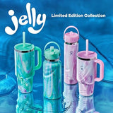 Hydro Flask 40 Oz Travel Tumbler with Handle, Lid and Straw - Insulated Stainless Steel in 40 Oz Jelly Green
