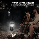 EXTRASTAR 4 Pcs LED Camping Lantern, Battery Powered Compact LED Lanterns, Suitable Survival Kits for Hurricane, Waterproof Portable Emergency Light for Storm, Outages, Black